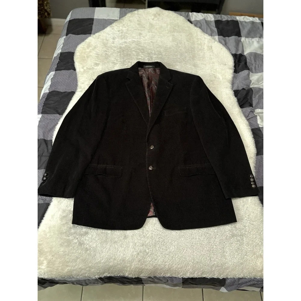 Polo Ralph Lauren‎ Blazer Men's 46R Black Sports Coat Paisley Lined Cotton